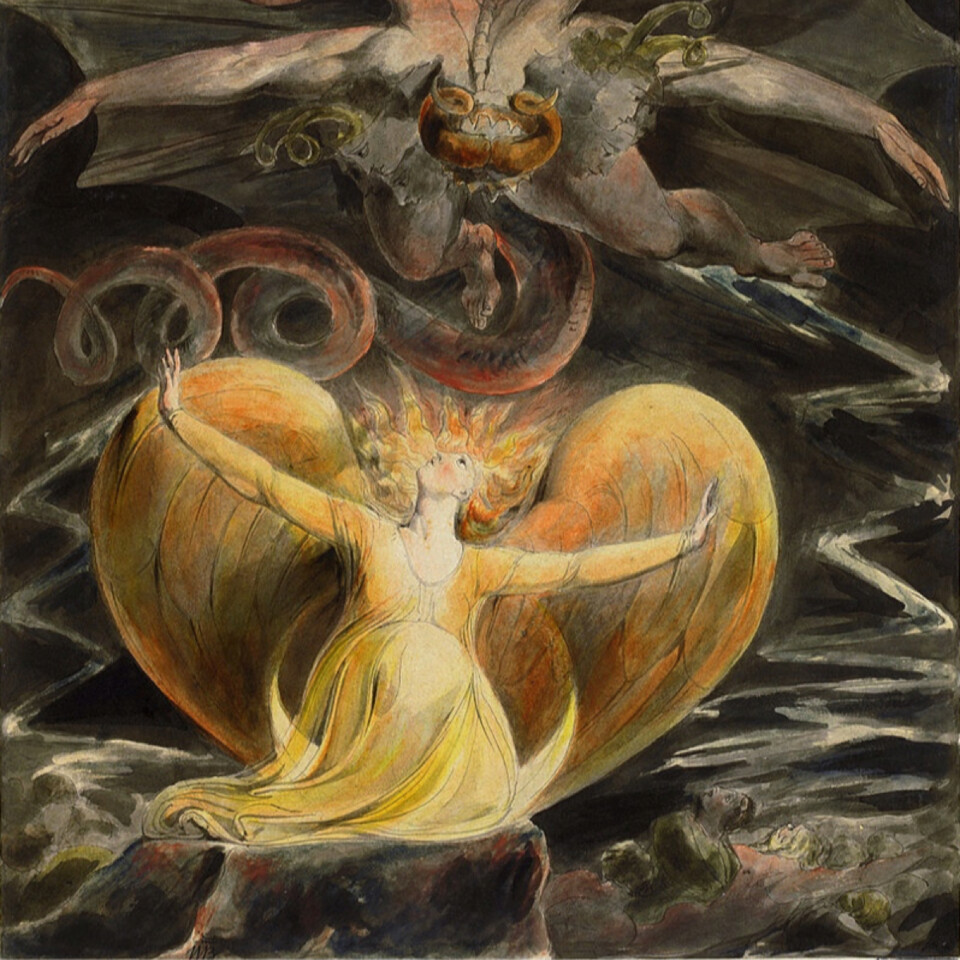 William Blake: The Great Red Dragon and the Woman Clothed with the Sun (detail)