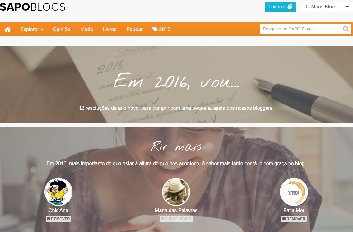 Em 2016, vou... - Sapo Blogs