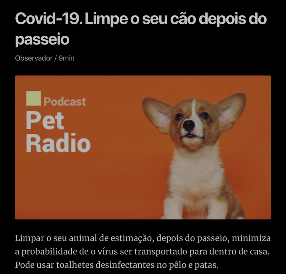 Banho ao cão!… (Observador, 21/III/20)