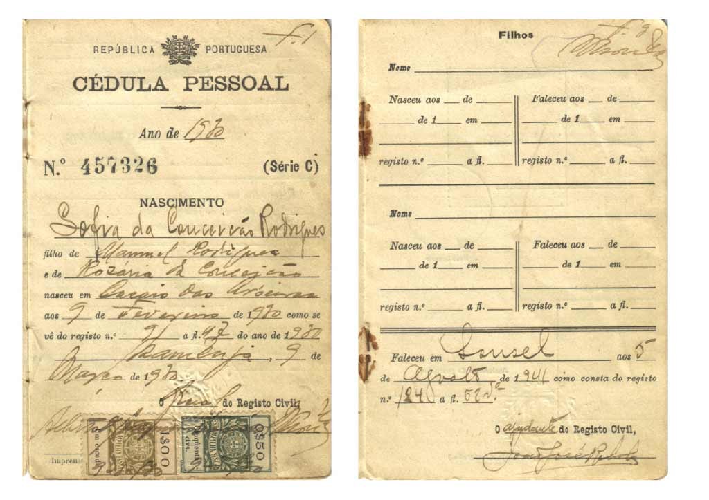 PORTUGAL, Cédula Pessoal n.º 457326, Azambuja, 1930