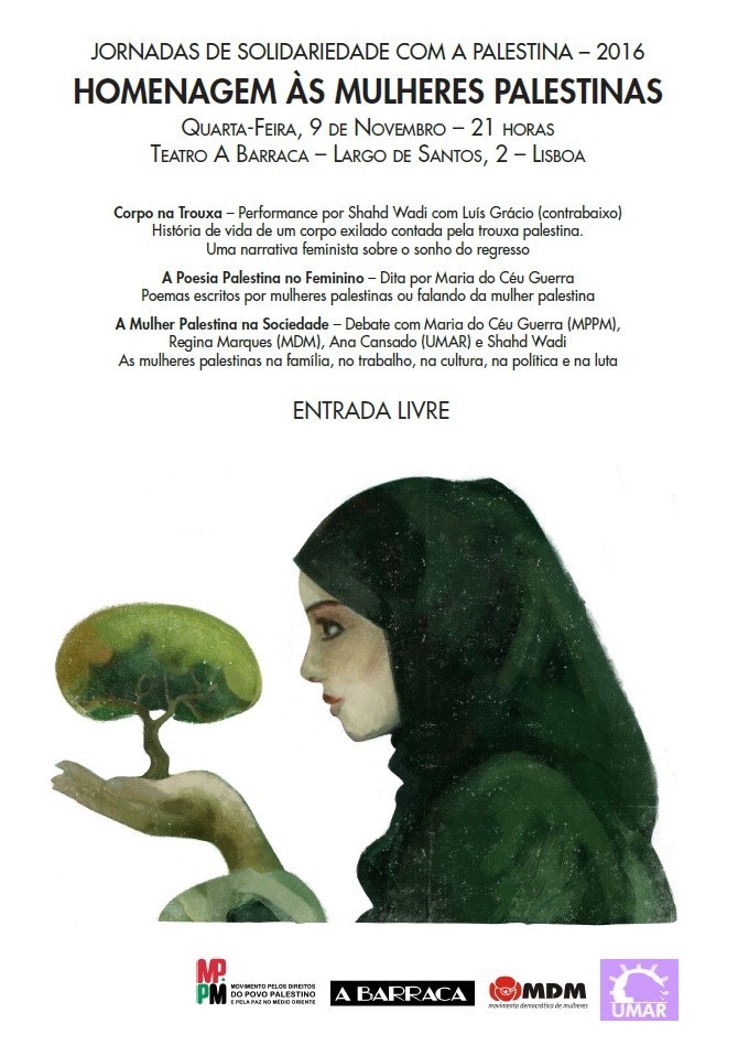 Cartaz Homenagem Mulheres Palestinas