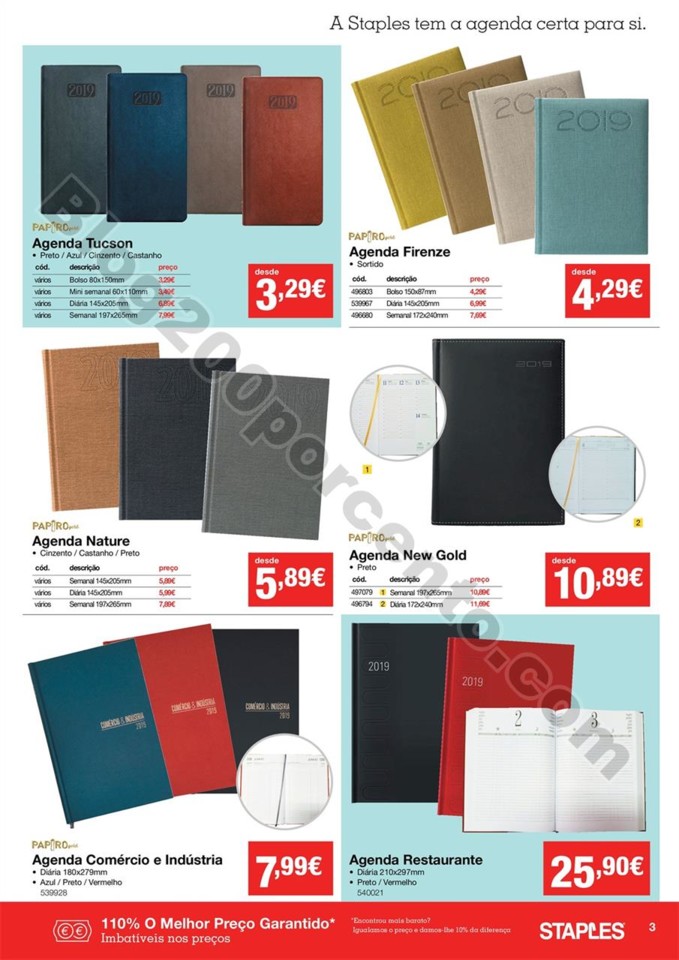 Antevisão Folheto STAPLES Agendas promoções de 