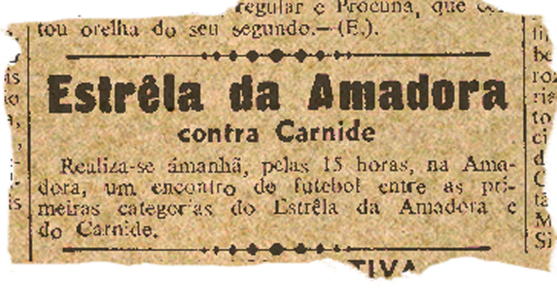 «Estrêla da Amadora contra Carnide», Diario de Lisbôa 31-12-946