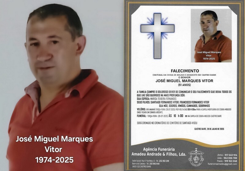 FOTO RIP DE JOSÉ MIGUEL MARQUES VITOR-51 ANOS (CA