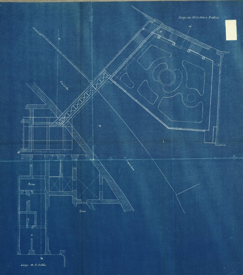 Planta de localização do elevador da Biblioteca,
