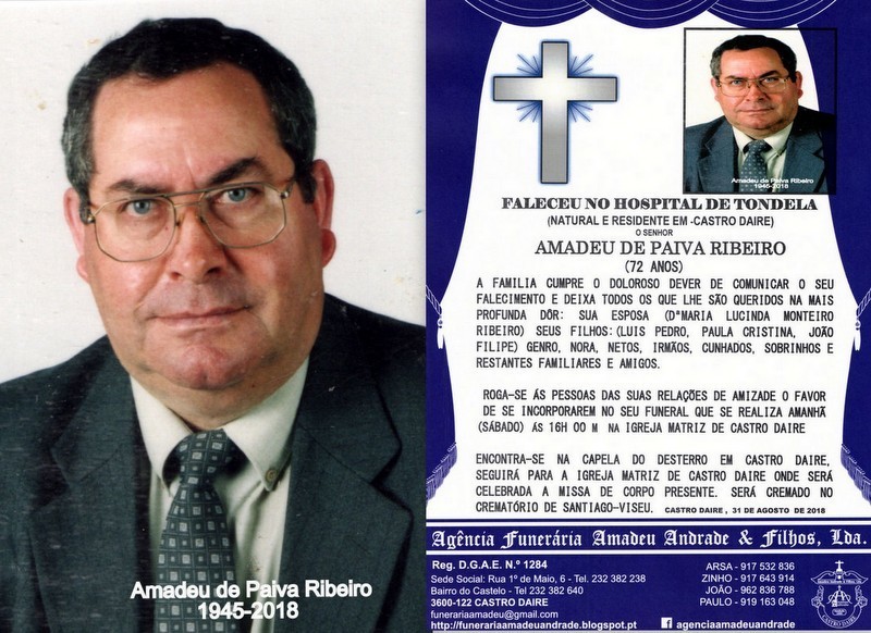 FOTO- RIP- DE AMADEU DE PAIVA RIBEIRO-72 ANOS (CAS