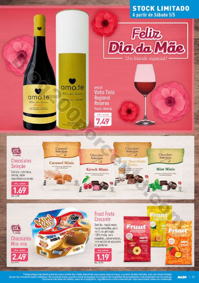 Antevisão Folheto ALDI Dia da mãe promoções a 