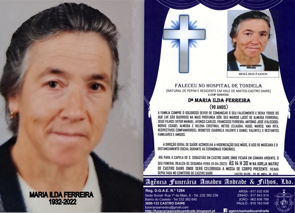FOTO RIP DE MARIA ILDA FERREIRA-90 ANOS ( VALE DE 