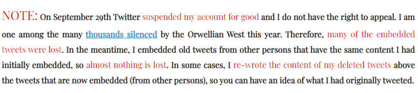 More on Western censorship: