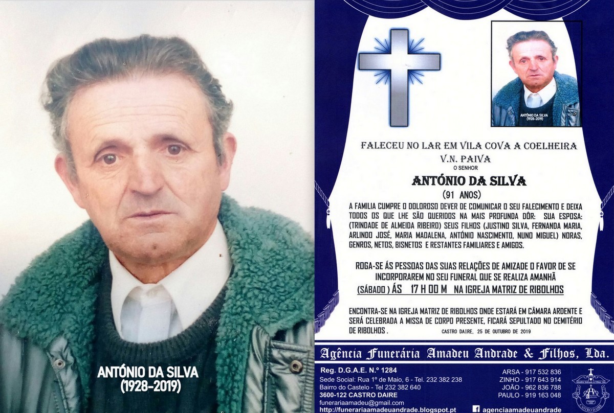 FOTO RIP  DE ANTÓNIO DA SILVA-91 ANOS (RIBOLHOS).