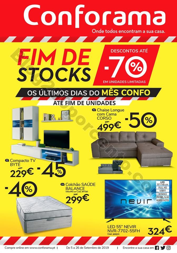 Antevisão Folheto CONFORAMA Fim de Stocks 5 a 26 