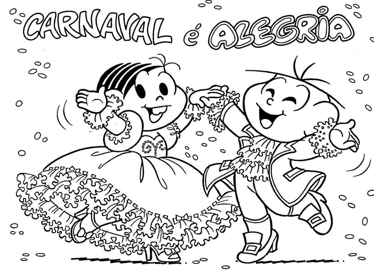 Desenhos de Carnaval para Imprimir e Colorir - Brinquedos de Papel