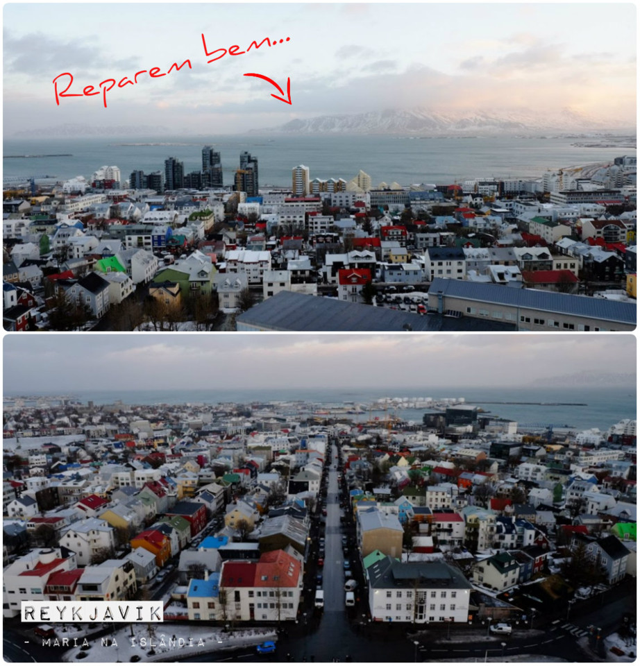vista da igreja para Reykjavik - Maria das Palavras na Islândia