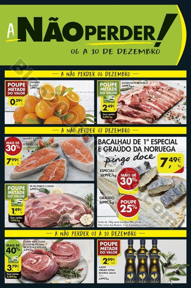 Antevisão fim de semana pingo doce  6 a 10 dezemb