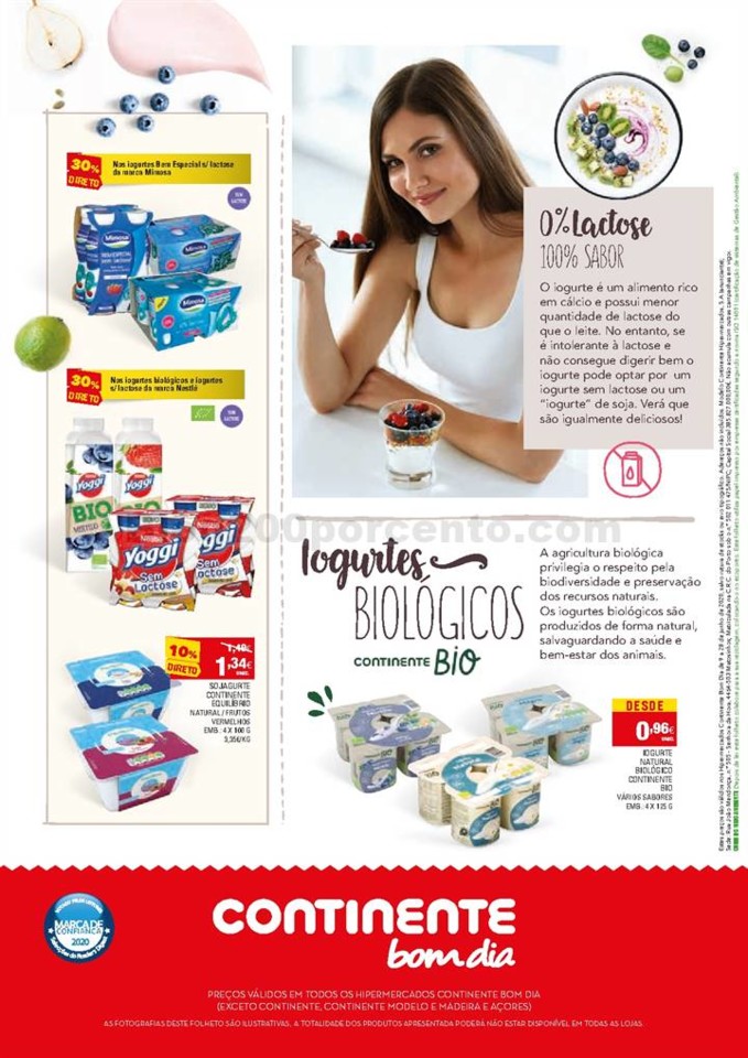 Antevisão Folheto Continente Iogurtes 9 a 28 junh