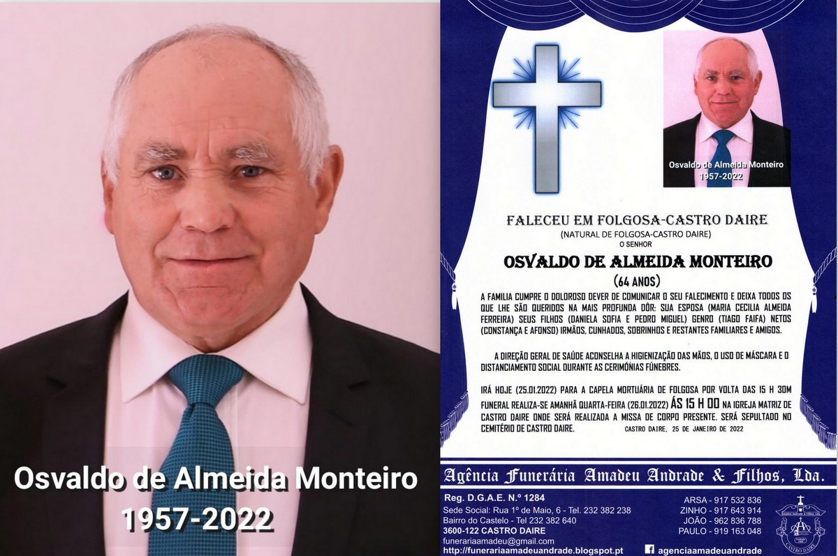 FOTO RIP DE OSVALDO DE ALMEIDA MONTEIRO-64 ANOS -F