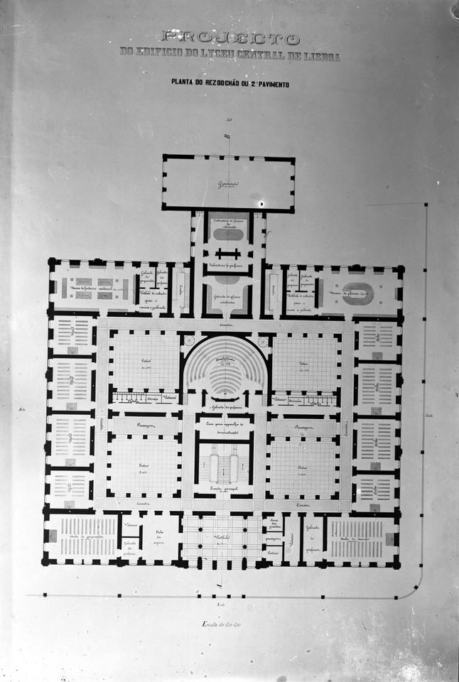 Planta do Liceu Central de Lisboa, atual Liceu Pas