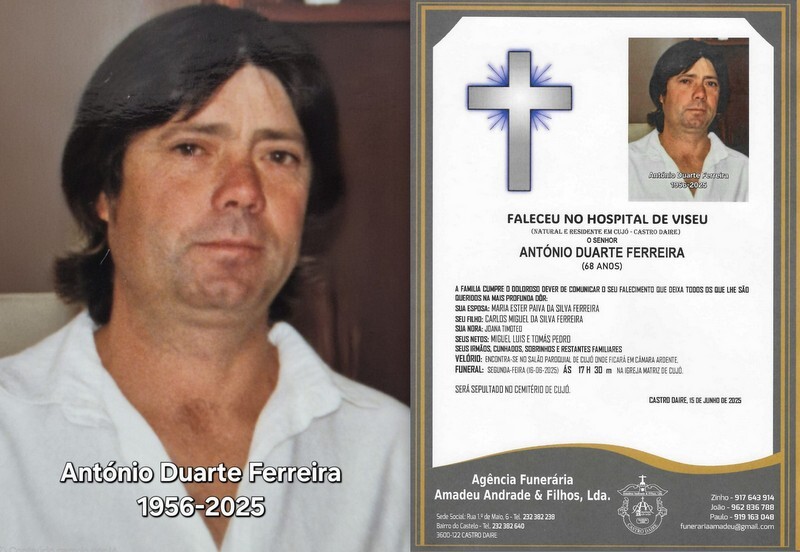 FOTO RIP DE ANTÓNIO DUARTE FERREIRA -68 ANOS (CUJ