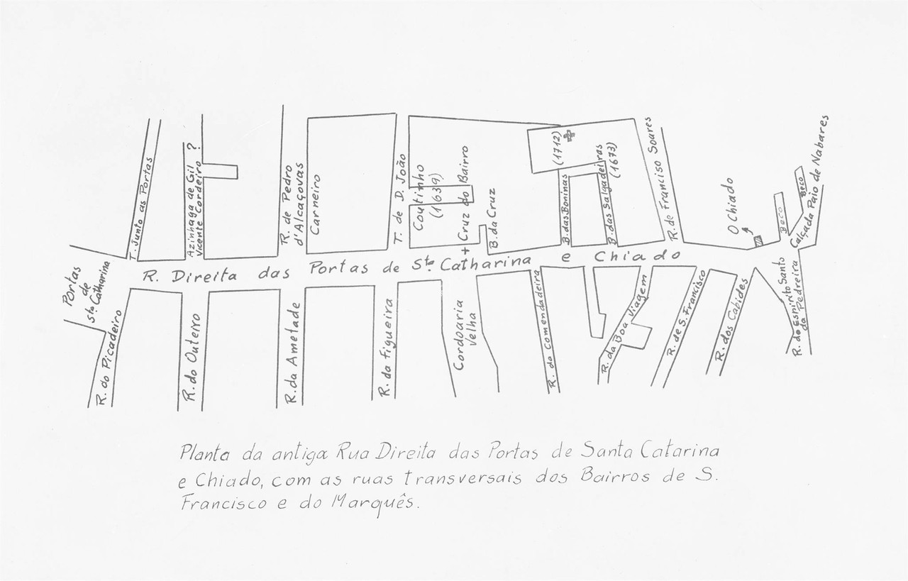 Planta da antiga rua Direita das Portas de Santa C