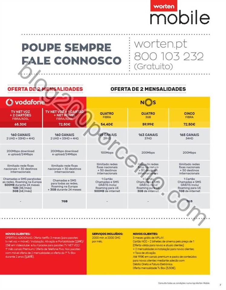 Antevisão Folheto WORTEN Mobile promoções de 7 