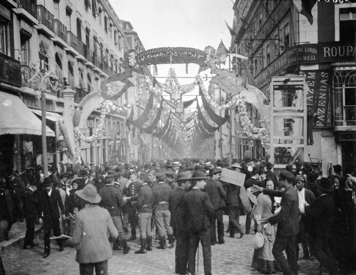 As ruas da cidade de Lisboa eram ornamentadas, tal