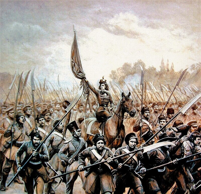 Emila_Plater_conducting_Polish_scythemen_in_1831.j