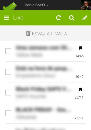 SAPO Mail - botão Esvaziar Pasta SAPO Mail - botão Esvaziar Pasta