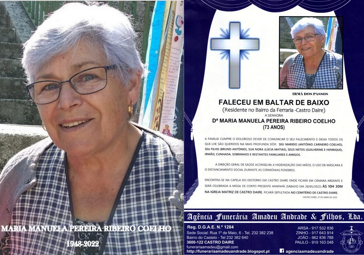 RIP FOTO  DE MARIA MANUELA PEREIRA RIBEIRO COELHO-