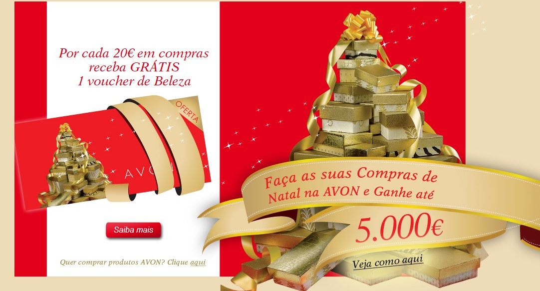 Catalogo Natal voucher beleza ganhe 5000€ avon