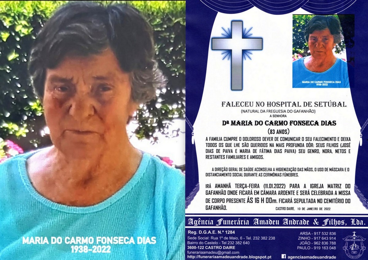 FOTO RIP  DE MARIA DO CARMO FONSECA DIAS -GAFANHÃ