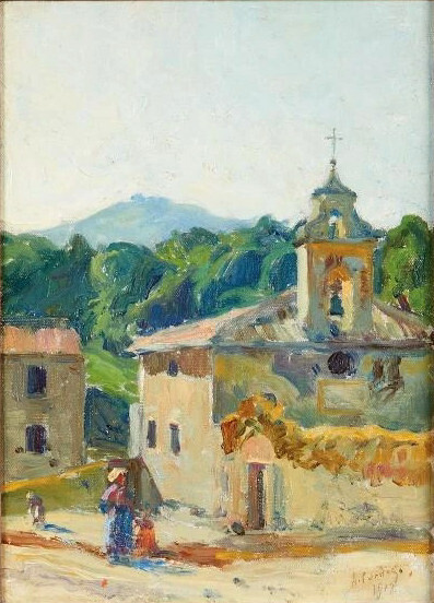 31Jan Excerto de uma aldeia com figuras, 1918 - Ar