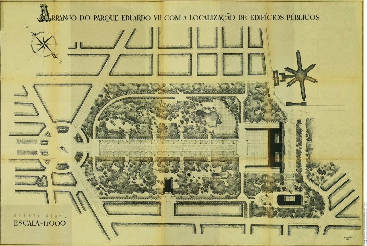 Arranjo do Parque Eduardo VII com a localização Arranjo do Parque Eduardo VII com a localização