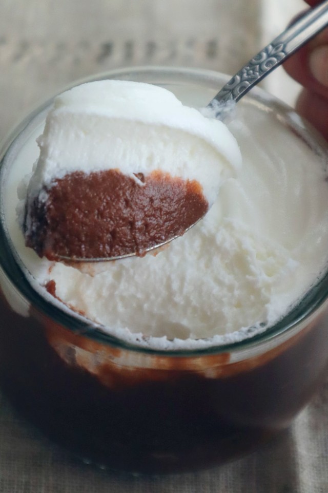 "mousse" de batata doce e chocolate