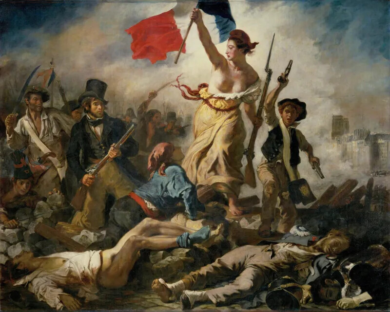 “A Liberdade guiando o povo”, Eugène Delacroix – 1830