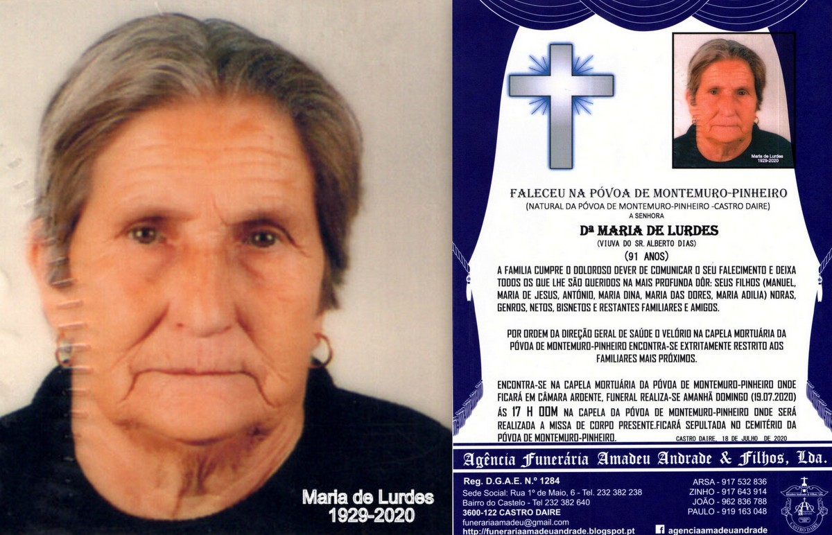 FOTO RIP DE MARIA DE LURDES-91 ANOS (PÓVOA DE MON