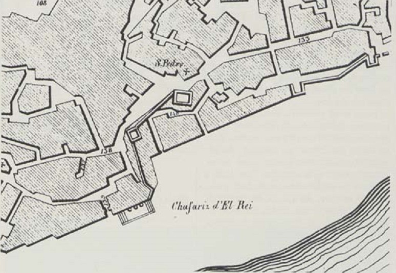 Chafariz de El-Rei na planta de Lisboa de 1650, le