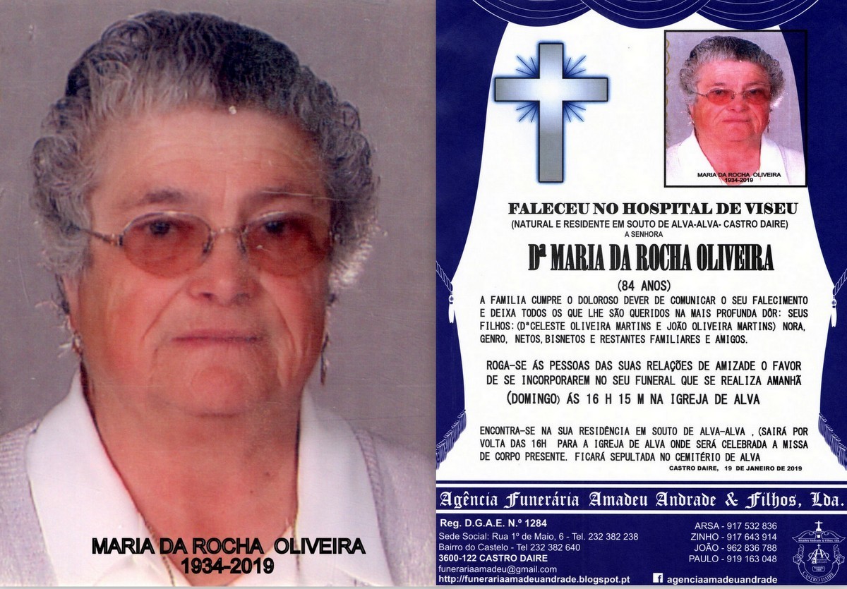 FOTO RIP-DE MARIA DA ROCHA OLIVEIRA-84 ANOS (ALVA)