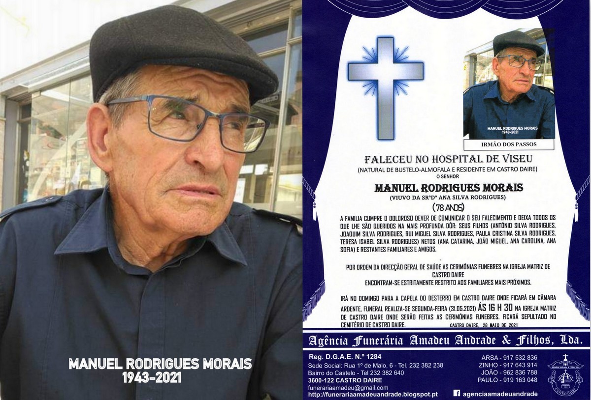 FOTO RIP MANUEL RODRIGUES MORAIS-78 ANOS (CASTRO D
