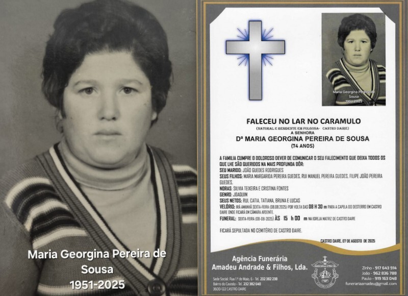 FOTO RIP DE MARIA GEORGINA PEREIRA DE SOUSA-74 ANO