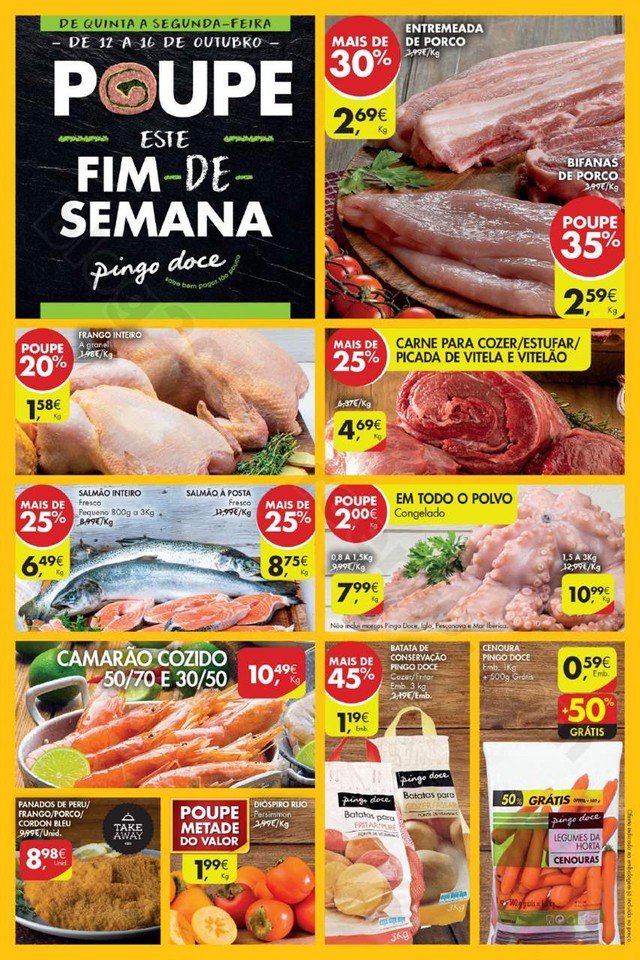 Folheto fim de Semana PINGO DOCE  12 a 16 outubro 