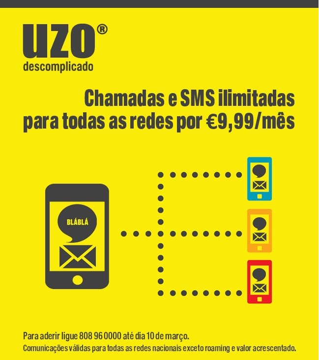 Novo Tarifário | UZO | 9,99€ mês para Todas as redes