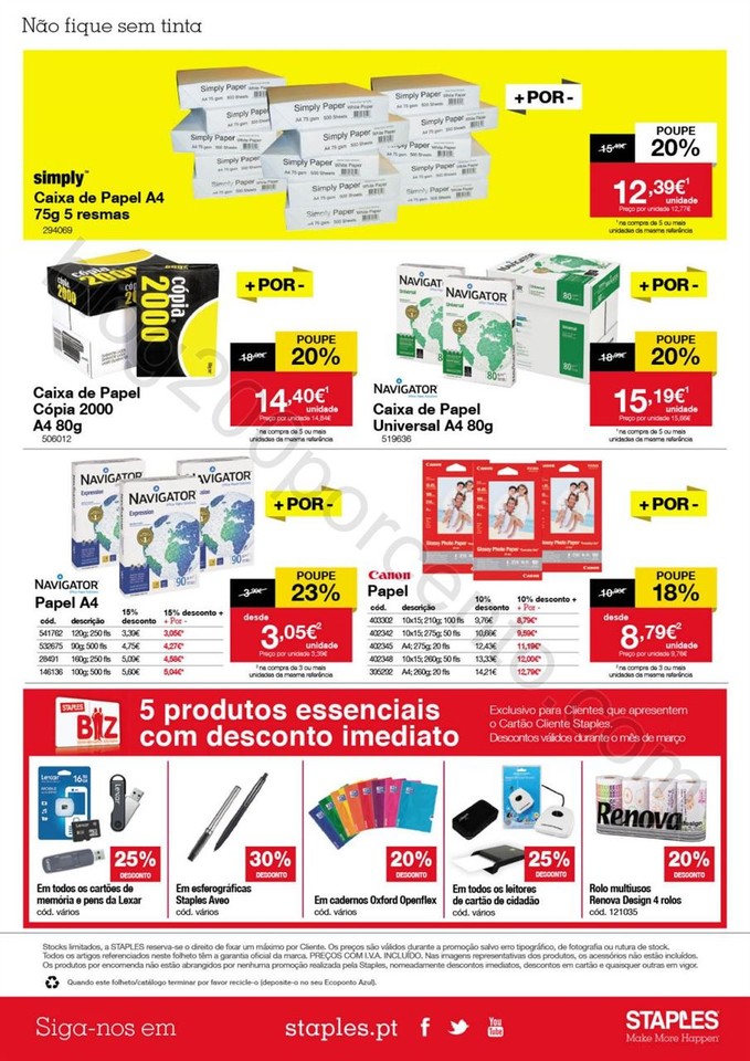Antevisão Folheto STAPLES Promoções de 27 fever