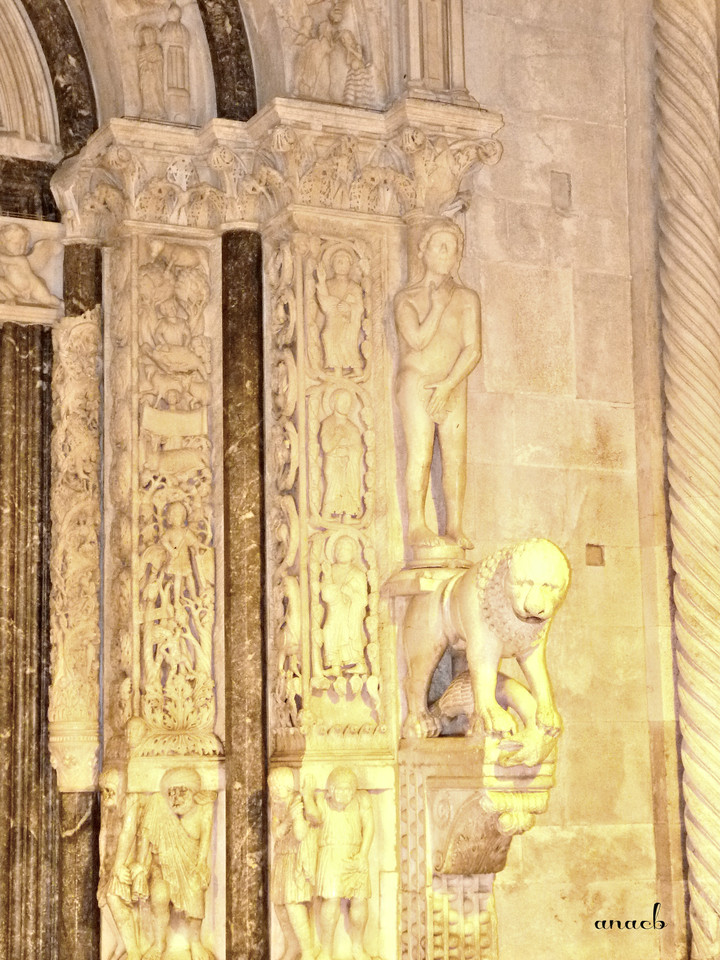 Trogir - portal of St. Lawrence's Cathedral right 