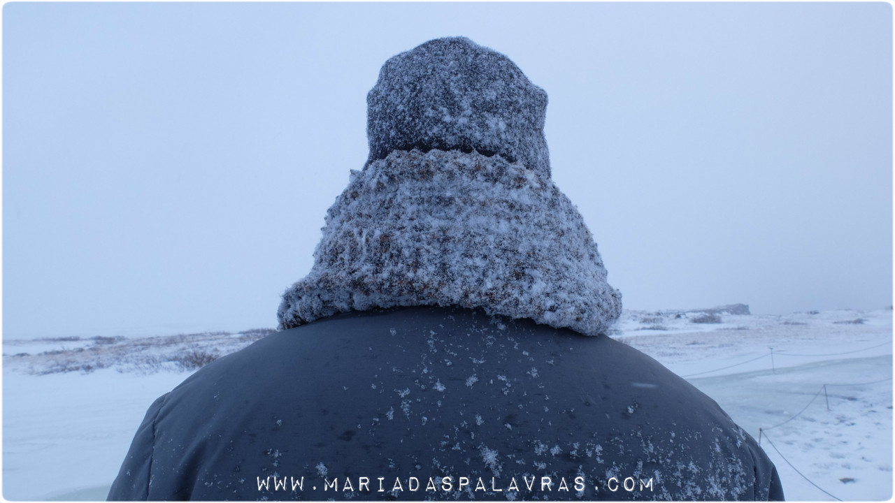 O Moço debaixo de neve na Islândia
