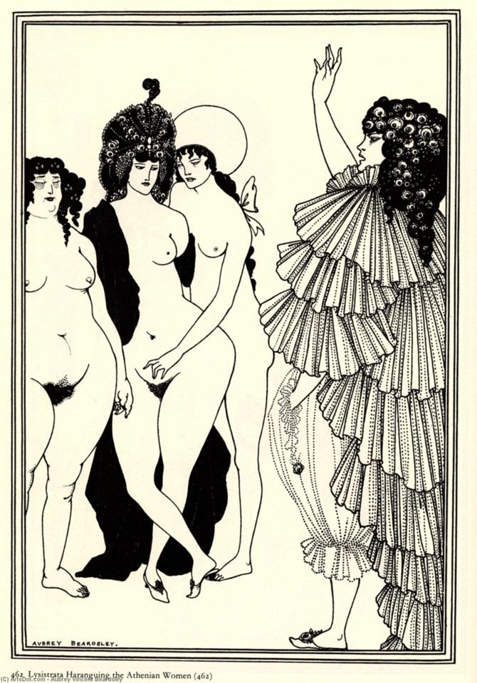 Aubrey_vincent_beardsley-lysistrata_haranguing_the