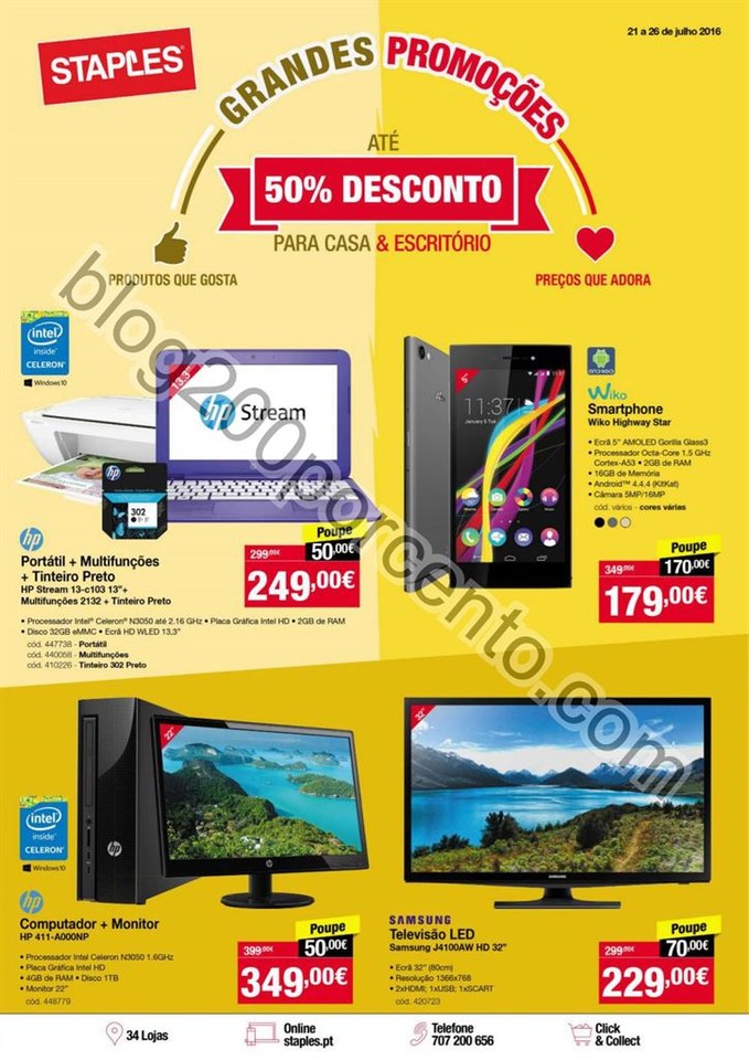 Novo Folheto STAPLES Promoções de 21 a 27 julho 