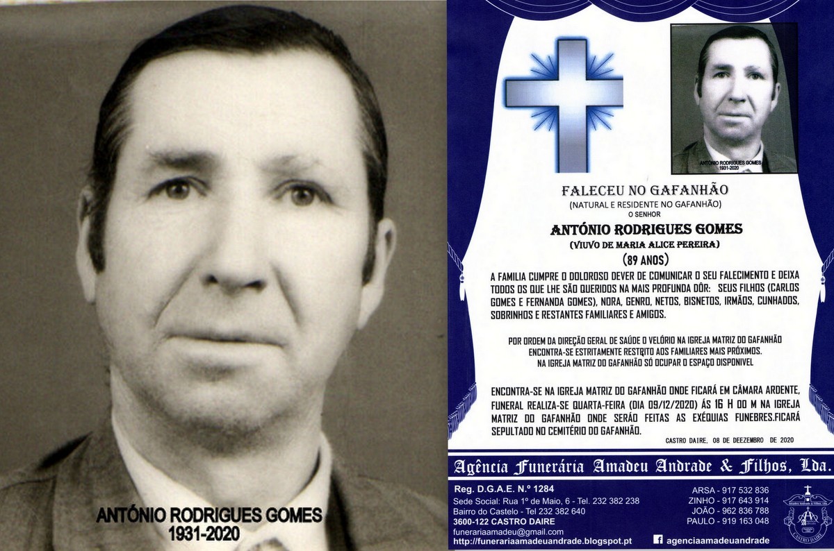 FOTO RIP DE ANTÓNIO RODRIGUES GOMES-89 ANOS (GAFA