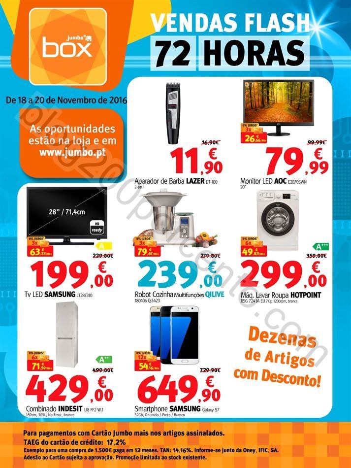 Antevisão 72 horas descontos JUMBO - BOX Promoç