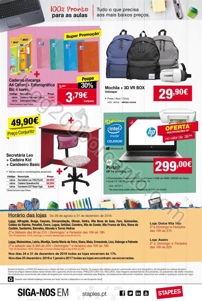 Antevisão Folheto STAPLES Regresso às aulas de 1