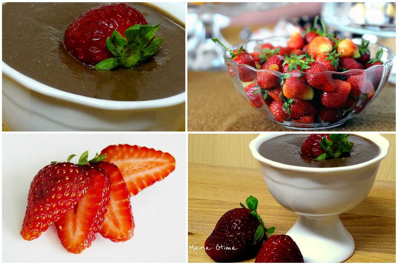 Mousse de chocolate com  biomassa de banana verde Maria Ótima